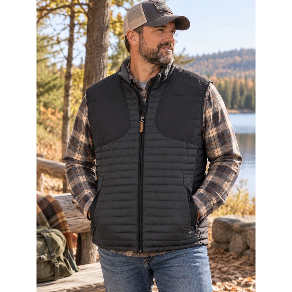 Eddie Bauer Sport Shop Goose Down Vest Men's 2XLT Tall 700 Fill Black Outdoor